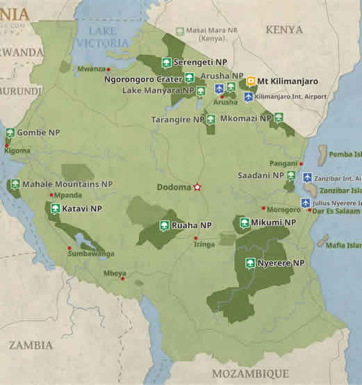 Tanzania Safaris and wildlife destinations